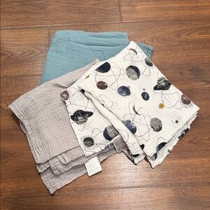BUNDLE 3 SWADDLES MUSLIN 100% COTTON